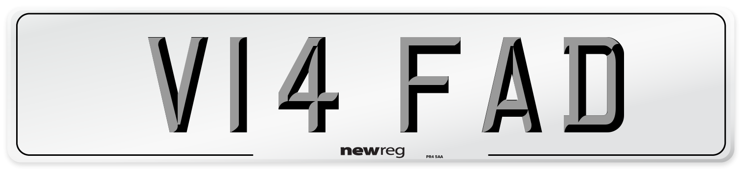 V14 FAD Number Plate from New Reg